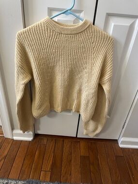 bp Cream Ribbed Crewneck Sweater